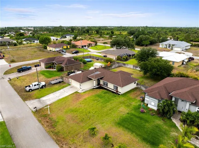 Aerial view of residential area