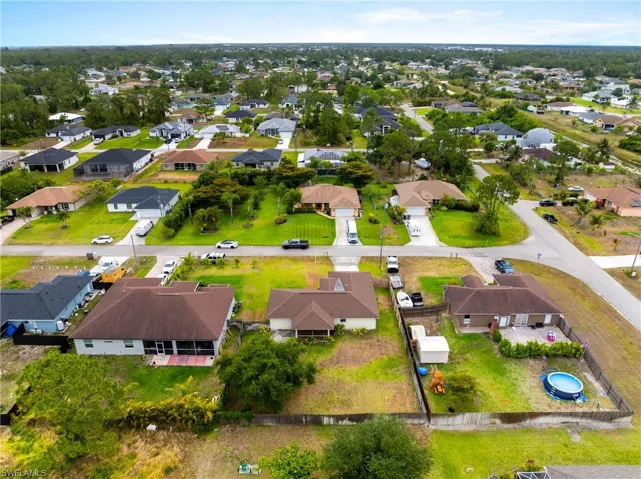 Aerial perspective of suburban area