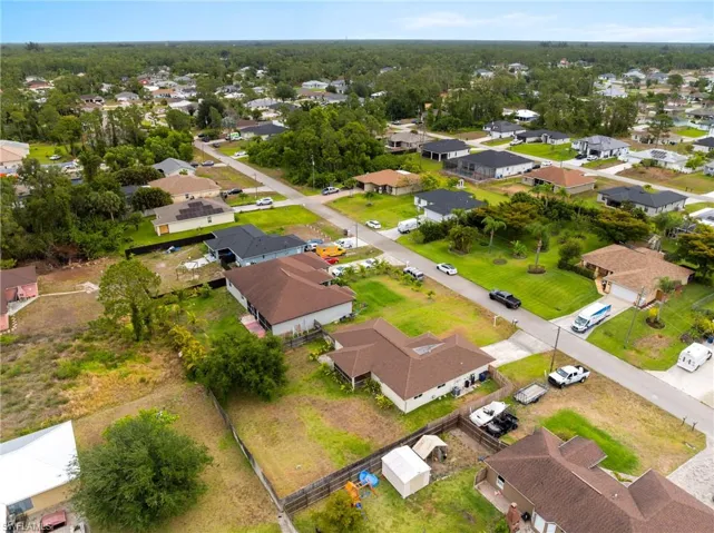Aerial view of residential area