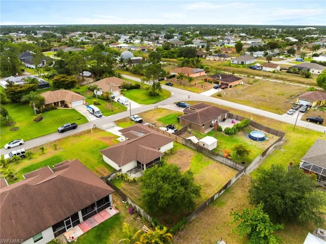 Aerial perspective of suburban area