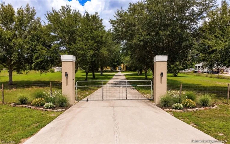 AI generated photo with landscaping at entrance