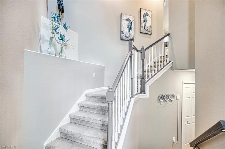 Open entry with carpet stairs