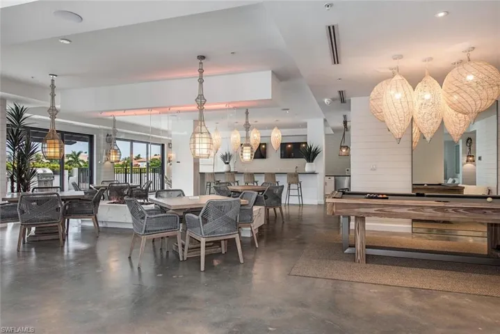 Dining space featuring pool table
