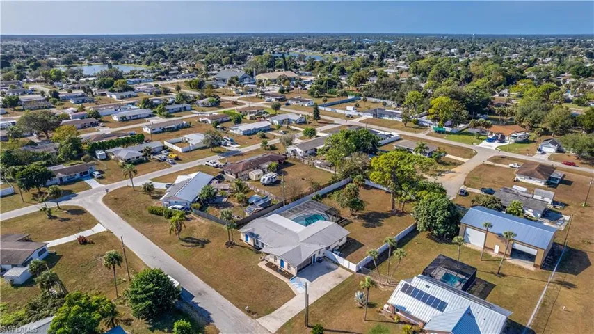 Aerial view of residential area