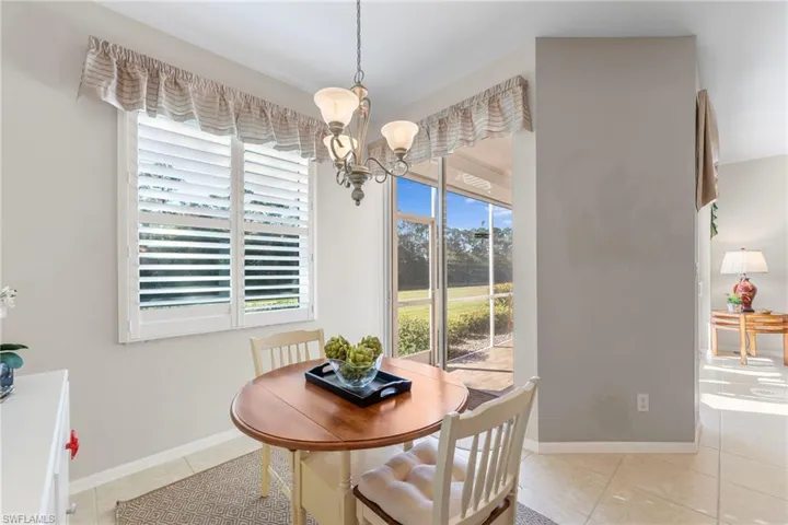 Breakfast nook has access to lanai