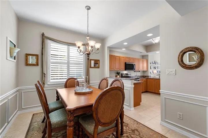 Dining room looking into kitchen