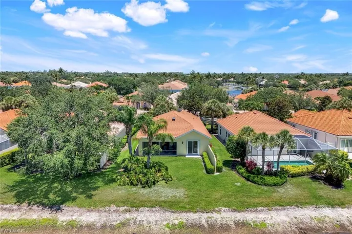 Aerial perspective of suburban area