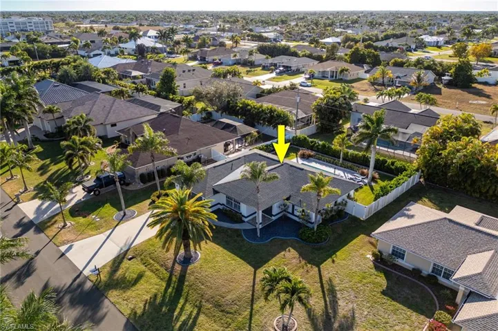 Aerial view of residential area