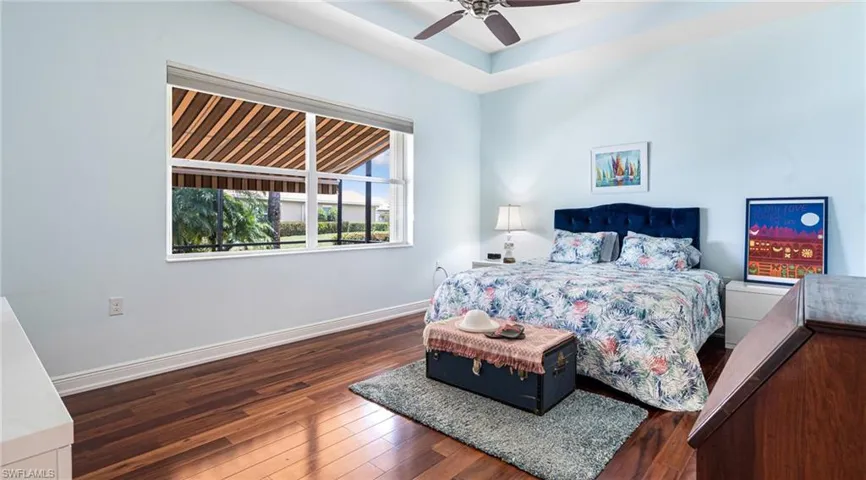 Master suite with hardwood floors
