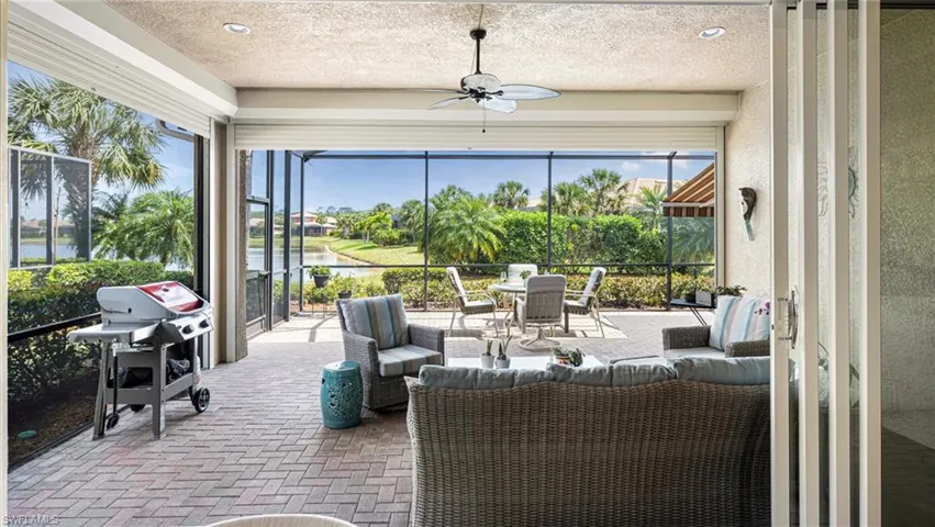 Spacious area under cover for entertaining with water views