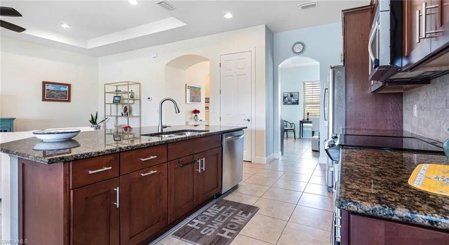 Granite counters and stainless appliances
