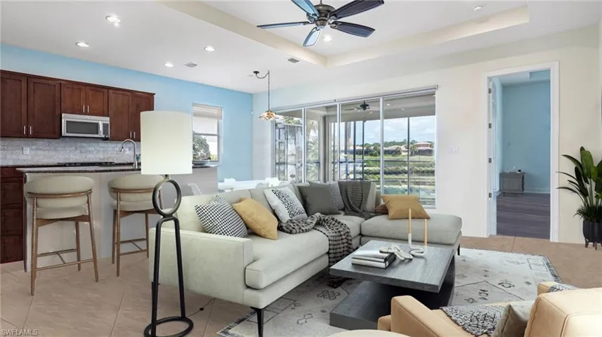 Great room virtually staged