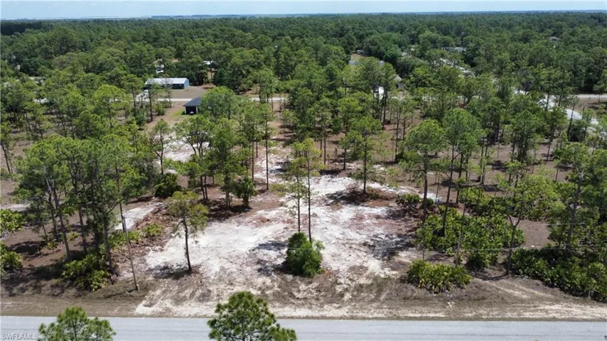 Bird's eye view featuring a wooded view