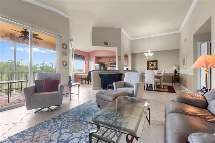 Open floor plan with beautiful water and preserve views