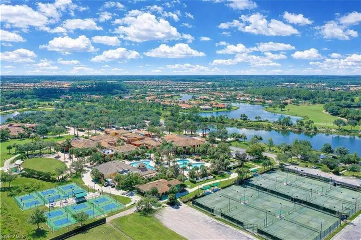 The town center in Pelican Preserve is called Plaza del Sol. It is a 70,000-square-foot, award-winning social and recreational hub for the 55+ active adult community in Fort Myers, offering dining, fitness, and entertainment.
