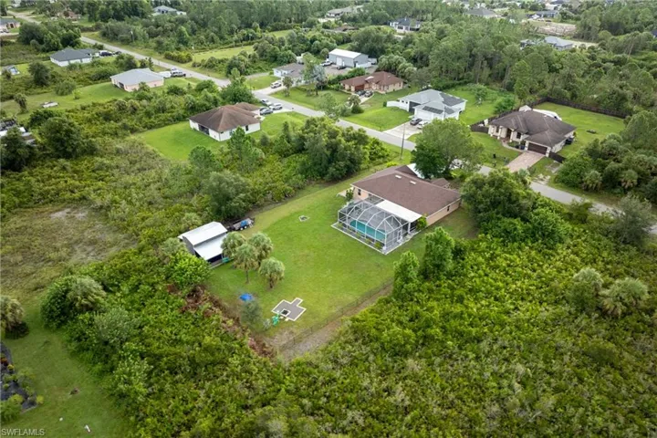 Aerial perspective of suburban area