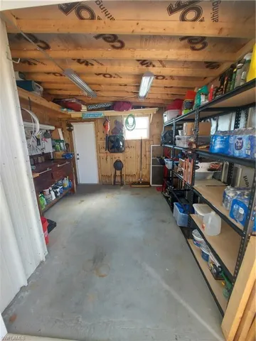 Storage area featuring a garage
