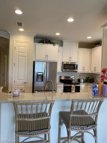 Breakfast bar could comfortably seat four.
