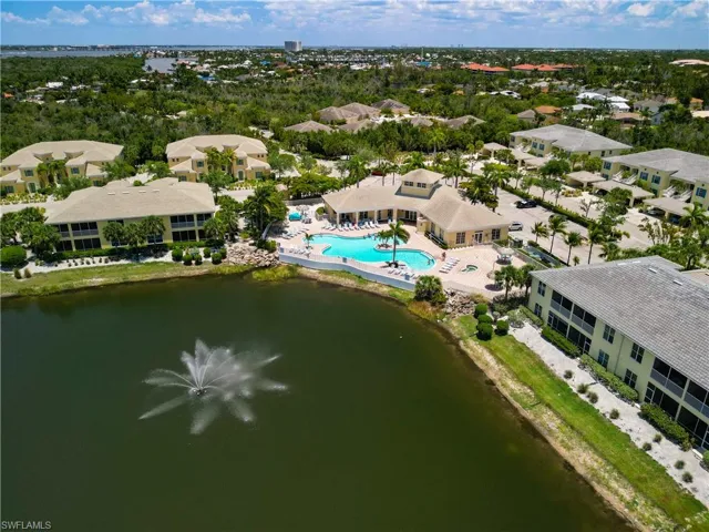 Aerial view of main community center near entrance to Lucaya