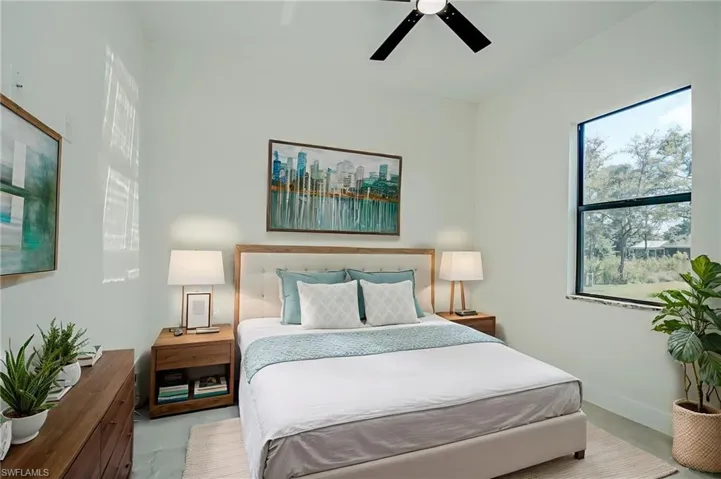 Bedroom with ceiling fan