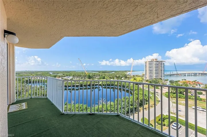 Balcony with a water view