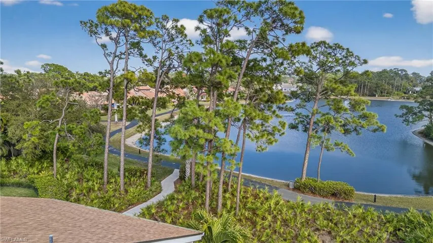 Walking paths and lake