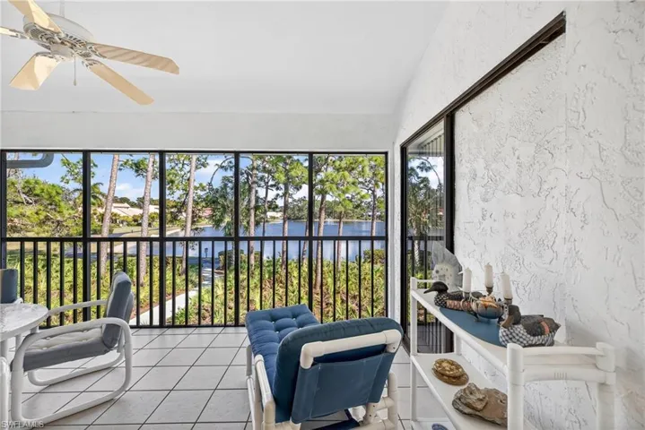 Lanai with tile patterned floors