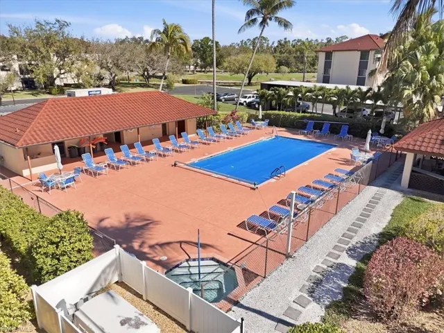 Community pool featuring a patio area