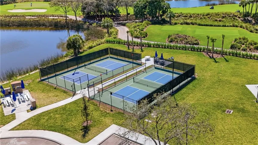 Tennis and pickleball courts within the community
