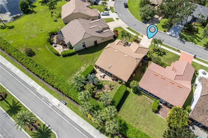 Aerial perspective of suburban area
