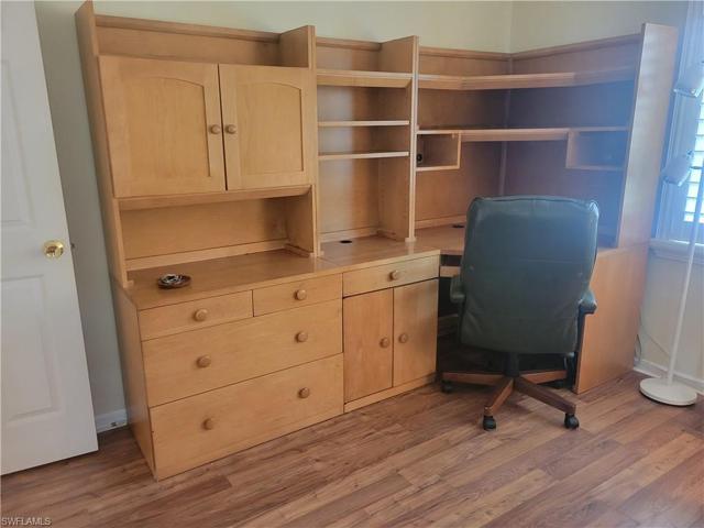 Desk for home office.  It is not attached to the wall so it can be easily removed.
