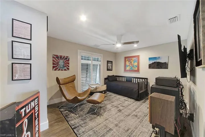 Guest bedroom used as den & music room.