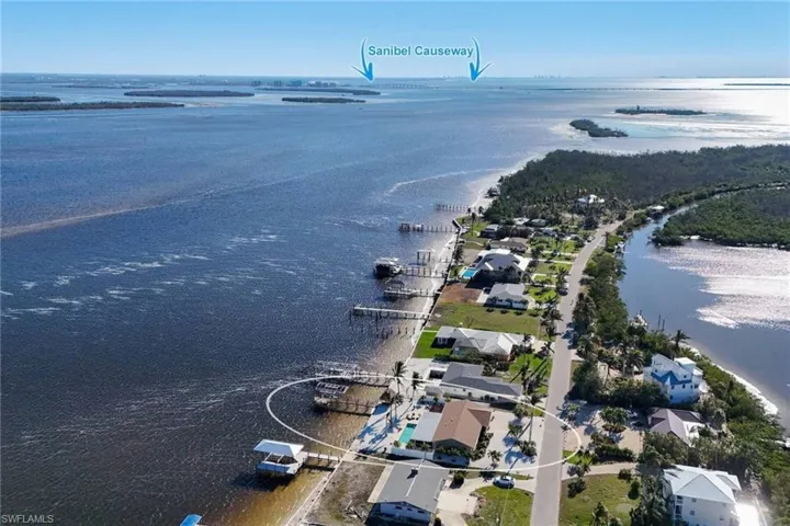 View east towards Sanibel Causeway