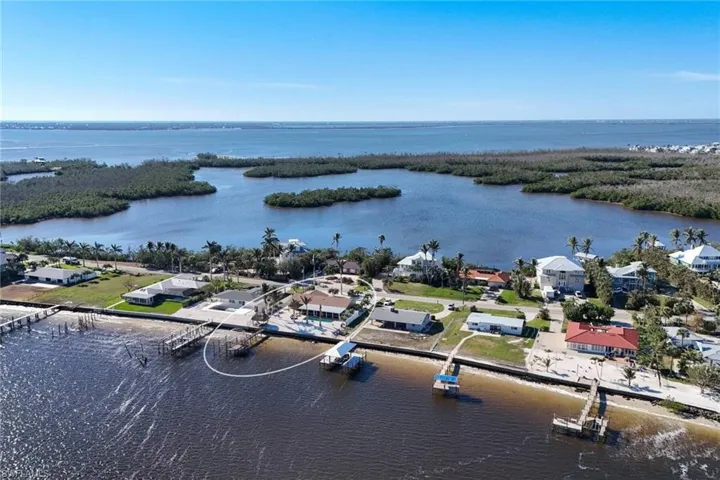 Looking south to San Carlos Bay. South end of St. James City is in the upper right.