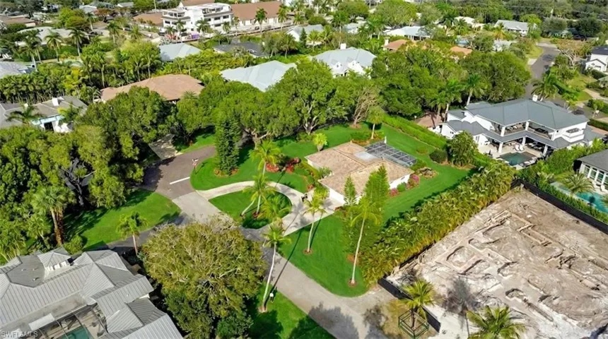 Aerial perspective of suburban area