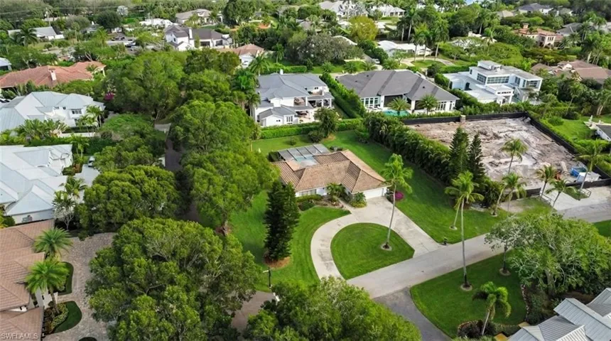 Aerial view of residential area