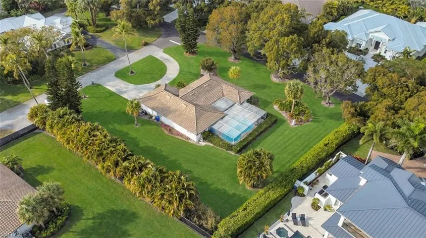 Aerial perspective of suburban area