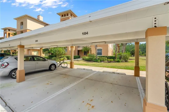 View of covered parking lot