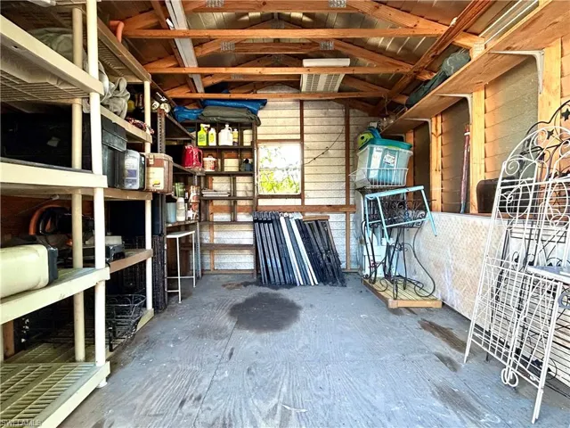 Storage building interior