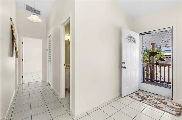 Entry foyer with tile floors