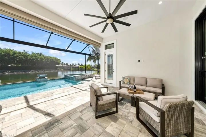 View of pool patio area