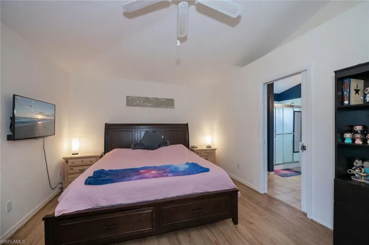 High ceilings, ensuite to the right.