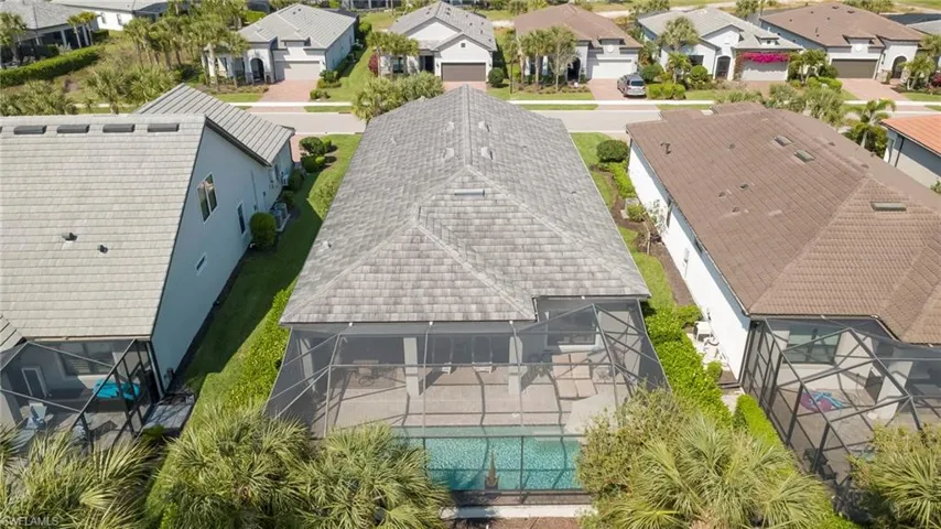 Aerial perspective of suburban area