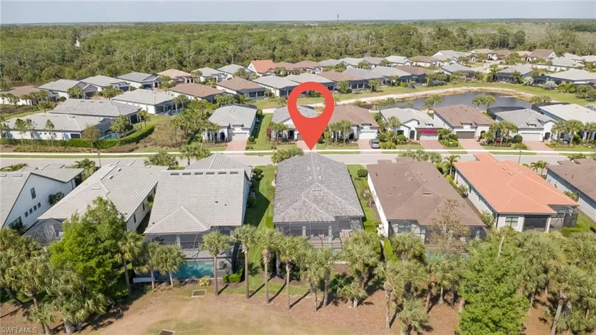 Aerial perspective of suburban area