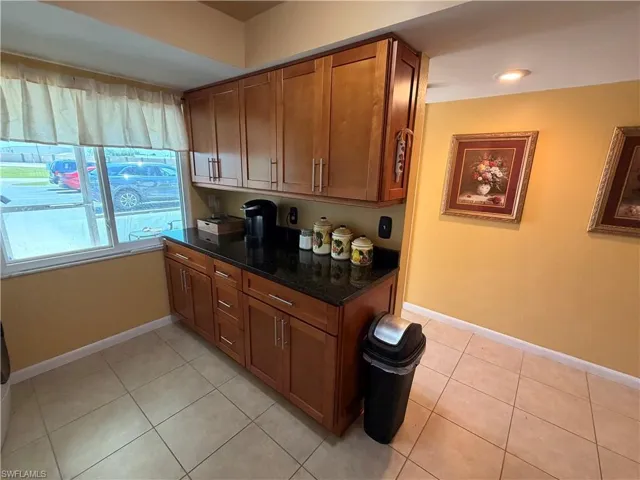 This Kitchen offers plenty of storage  space.