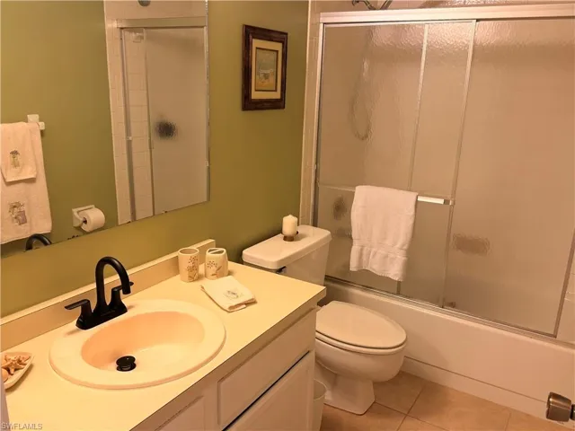 The master bath has a tub/shower combination