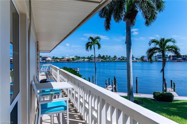 Balcony with a water view
