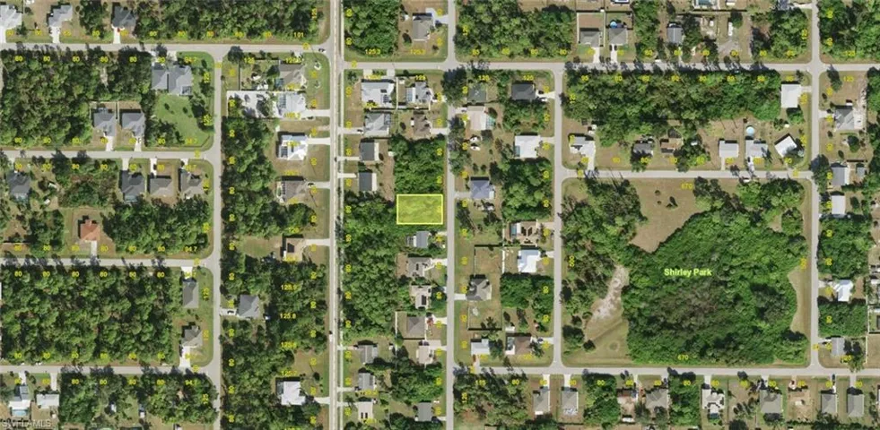 Aerial Map. Illustrating the property's location within a residential area, with surrounding structures and labeled plots visible