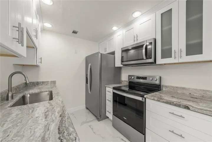 Kitchen with granite counters