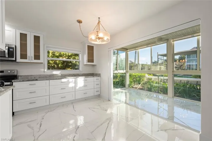 Kitchen with extended counter for storage